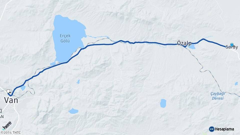 Van Saray Tuşba Arası Kaç Km - Yol Haritası