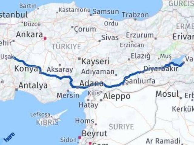 Van Sinanpaşa Afyonkarahisar Arası Kaç Km - Yol Haritası