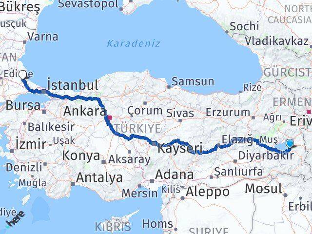 Van Vize Kırklareli Arası Kaç Km - Yol Haritası