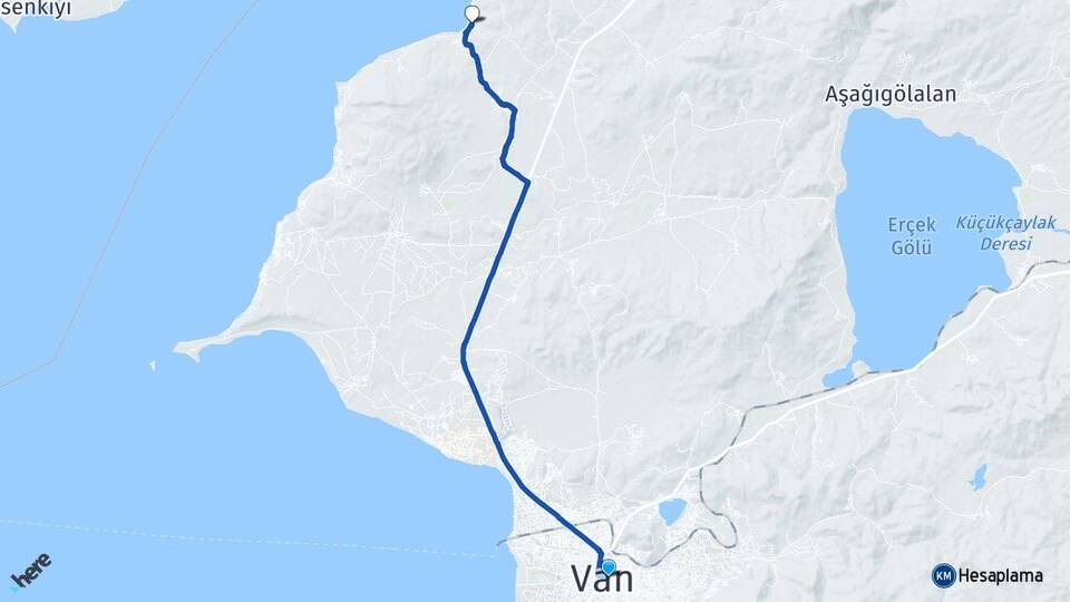 Van Yeşilsu Tuşba Arası Kaç Km - Yol Haritası