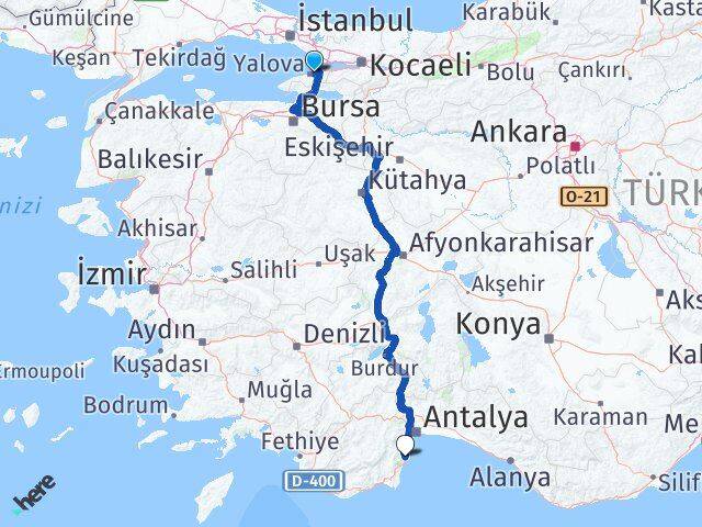Yalova Çiftlikköy Kemer Antalya Arası Kaç Saat? Yol Haritası, Yakıt, Rota ve Mesafe Hesaplama Yalova Çiftlikköy Kemer Antalya Arası Kaç Km? Kaç Saat? Yol Haritası
