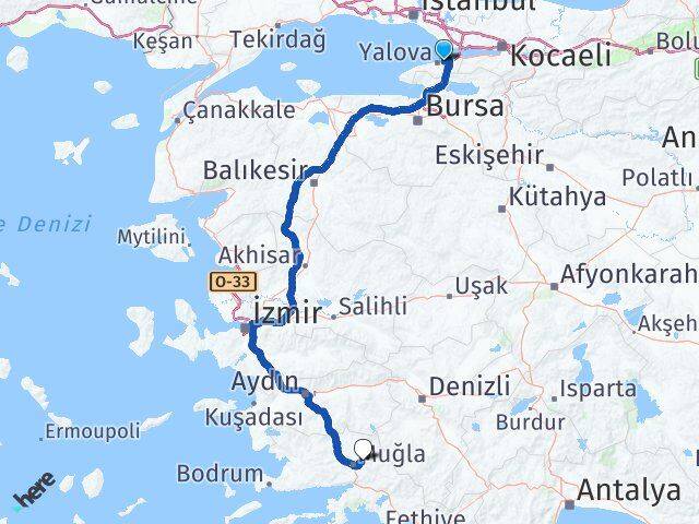 Yalova Çiftlikköy Menteşe Muğla Arası Kaç Saat? Yol Haritası, Yakıt, Rota ve Mesafe Hesaplama Yalova Çiftlikköy Menteşe Muğla Arası Kaç Km? Kaç Saat? Yol Haritası