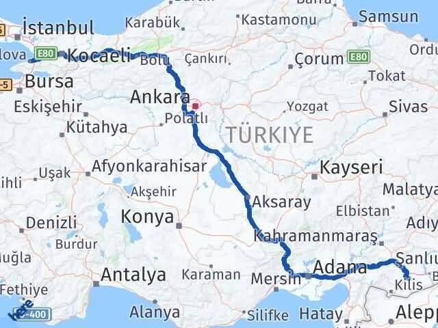 Yalova Oğuzeli Gaziantep Arası Kaç Km - Yol Haritası