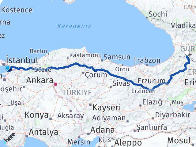 Yalova Posof Ardahan Arası Kaç Km - Yol Haritası