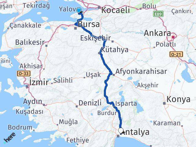 Yalova Termal Aksu Antalya Arası Kaç Saat? Yol Haritası, Yakıt, Rota ve Mesafe Hesaplama Yalova Termal Aksu Antalya Arası Kaç Km? Kaç Saat? Yol Haritası