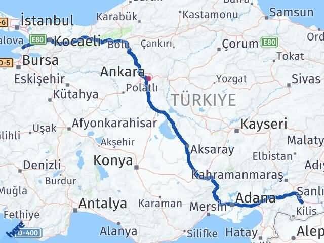 Yalova Termal Gaziantep Arası Kaç Km - Yol Haritası