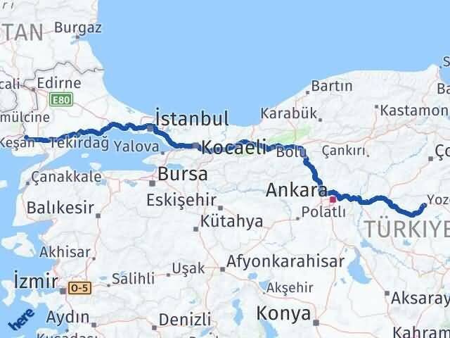 Yozgat İpsala Edirne Arası Kaç Km - Yol Haritası
