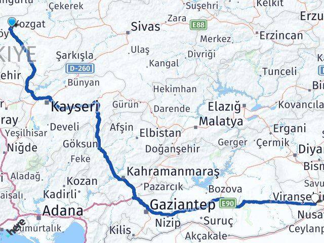 Yozgat Kızıltepe Mardin Arası Kaç Km - Yol Haritası