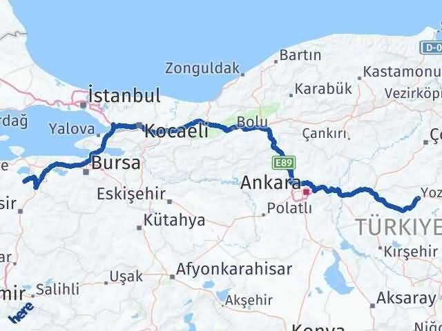 Yozgat Manyas Balıkesir Arası Kaç Km - Yol Haritası