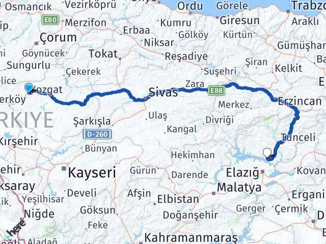 Yozgat Pertek Tunceli Arası Kaç Saat? Yol Haritası, Yakıt, Rota ve Mesafe Hesaplama Yozgat Pertek Tunceli Arası Kaç Km? Kaç Saat? Yol Haritası
