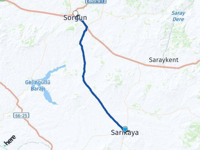 Yozgat Sarıkaya Sorgun Arası Kaç Km - Yol Haritası