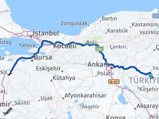 Yozgat Şefaatli Balıkesir Arası Kaç Km - Yol Haritası