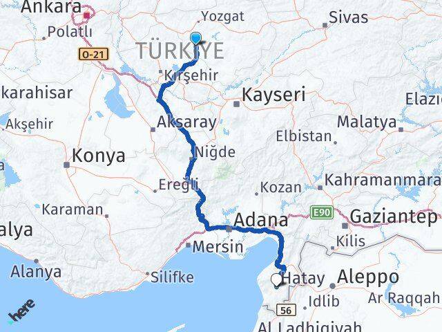 Yozgat Şefaatli Hatay Arası Kaç Km - Yol Haritası