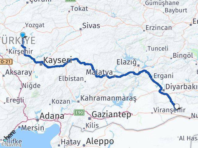 Yozgat Şefaatli Mardin Arası Kaç Km - Yol Haritası