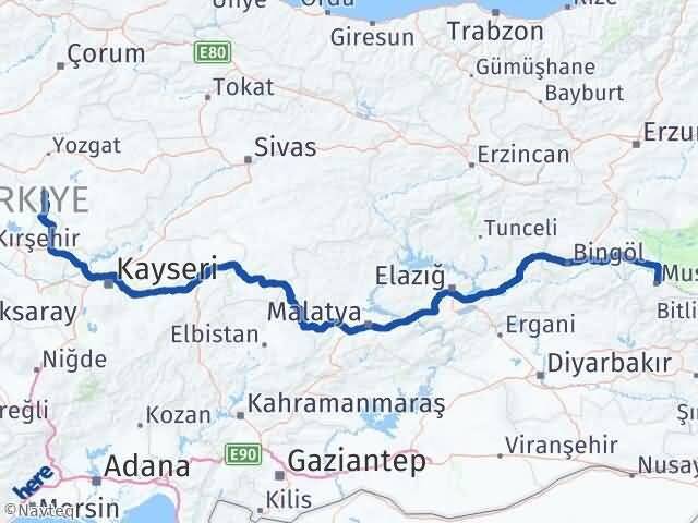 Yozgat Şefaatli Muş Arası Kaç Km - Yol Haritası