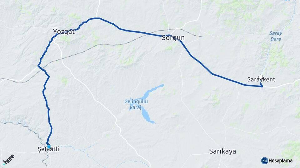 Yozgat Şefaatli Saraykent Arası Kaç Km - Yol Haritası