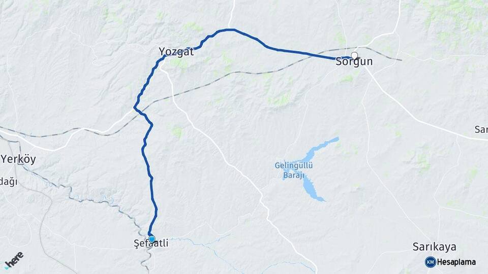 Yozgat Şefaatli Sorgun Arası Kaç Km - Yol Haritası