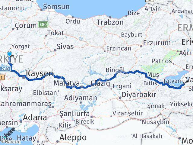 Yozgat Şefaatli Van Arası Kaç Km - Yol Haritası