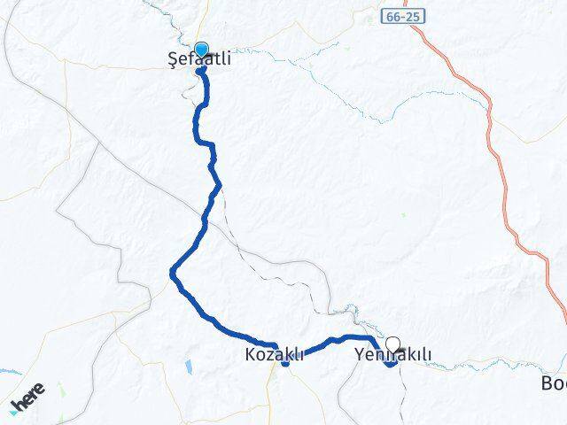 Yozgat Şefaatli Yenifakılı Arası Kaç Km - Yol Haritası