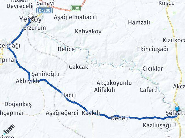 Yozgat Şefaatli Yerköy Arası Kaç Km - Yol Haritası