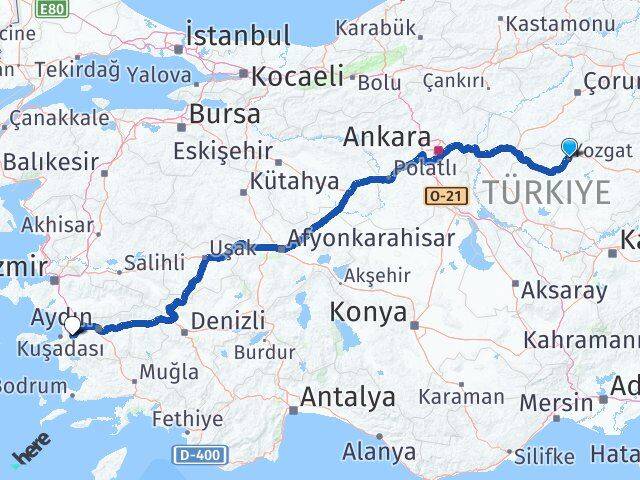 Yozgat Söke Aydın Arası Kaç Km - Yol Haritası