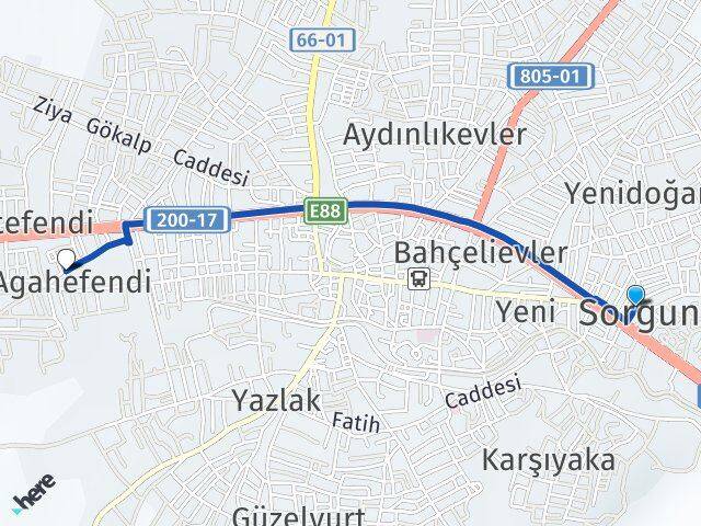 Yozgat Sorgun Agahefendi Sorgun Arası Kaç Km - Yol Haritası