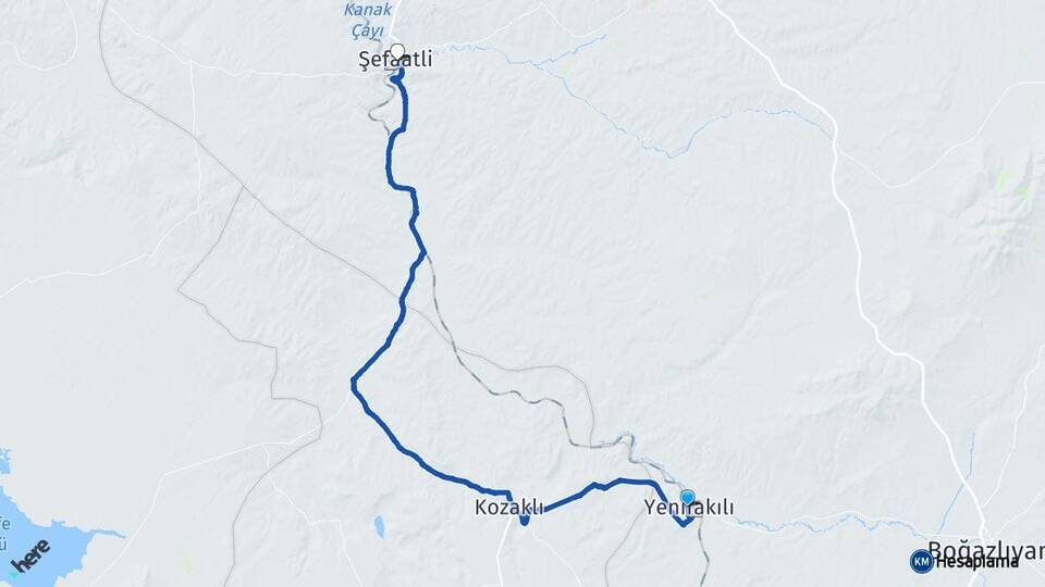 Yozgat Yenifakılı Şefaatli Arası Kaç Km - Yol Haritası