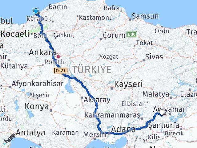 Zonguldak Besni Adıyaman Arası Kaç Km - Yol Haritası