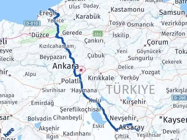Zonguldak Derinkuyu Nevşehir Arası Kaç Km - Yol Haritası