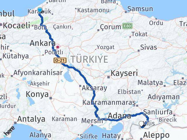 Zonguldak Devrek Kilis Arası Kaç Km - Yol Haritası