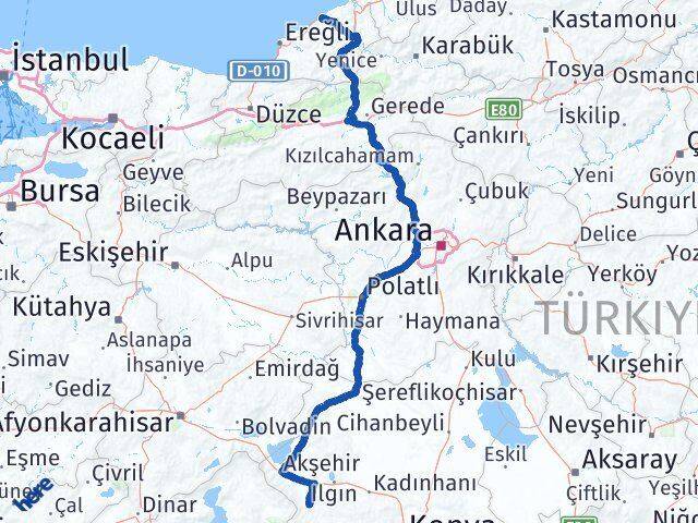 Zonguldak Doğanhisar Konya Arası Kaç Km - Yol Haritası