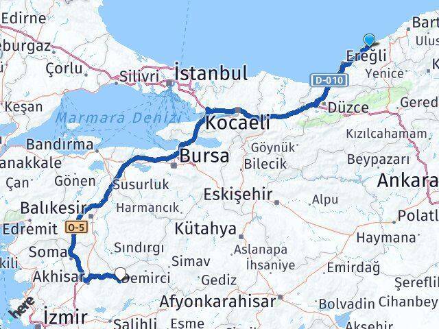 Zonguldak Gördes Manisa Arası Kaç Km - Yol Haritası
