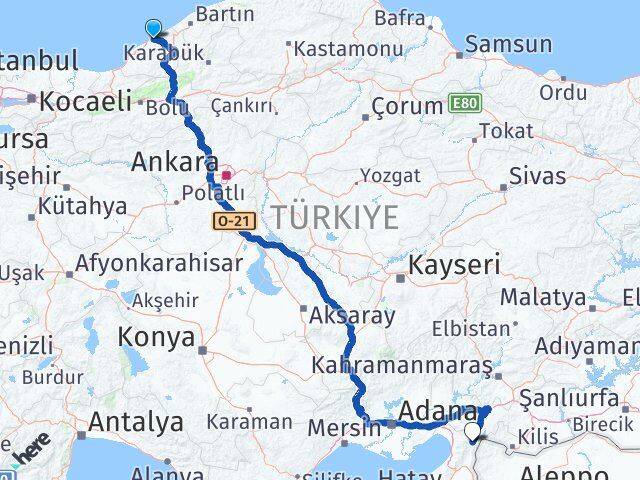 Zonguldak Hassa Hatay Arası Kaç Km - Yol Haritası