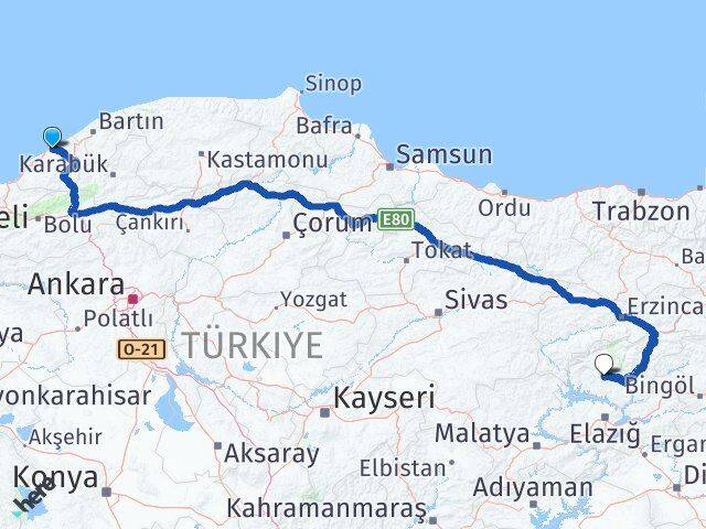 Zonguldak Hozat Tunceli Arası Kaç Km - Yol Haritası
