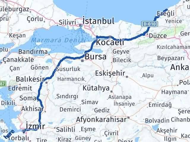 Zonguldak Karabağlar İzmir Arası Kaç Km - Yol Haritası