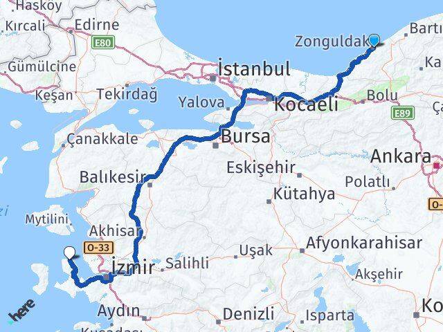 Zonguldak Karaburun İzmir Arası Kaç Km - Yol Haritası