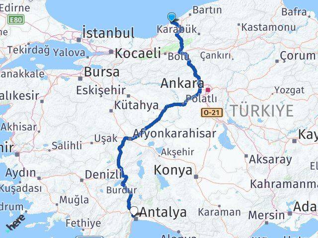 Zonguldak Kepez Antalya Arası Kaç Km - Yol Haritası