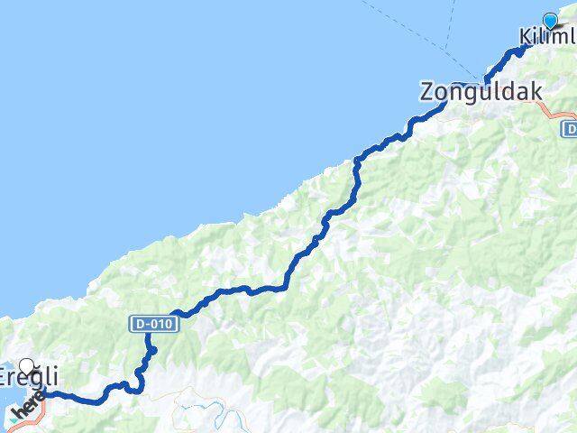 Zonguldak Kilimli Ereğli Arası Kaç Km - Yol Haritası