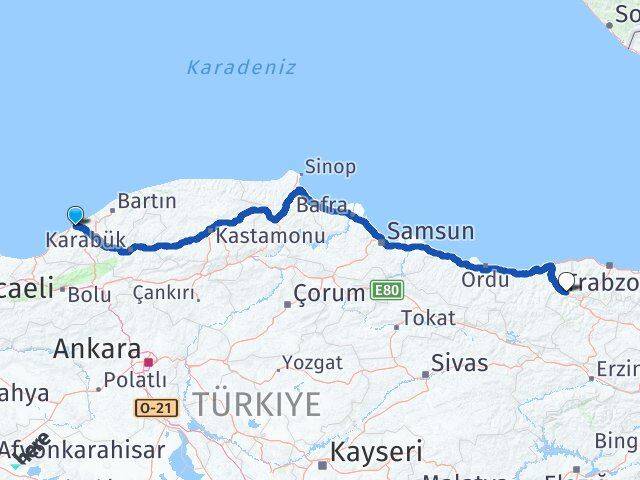 Zonguldak Kürtün Gümüşhane Arası Kaç Km - Yol Haritası