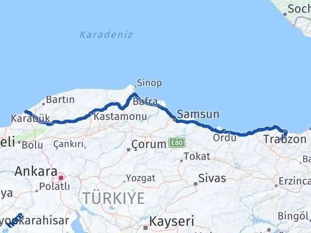 Zonguldak Maçka Trabzon Arası Kaç Km - Yol Haritası