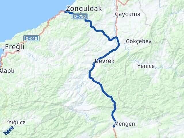Zonguldak Mengen Bolu Arası Kaç Km - Yol Haritası