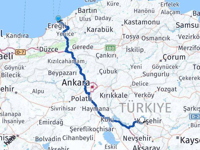 Zonguldak Mucur Kırşehir Arası Kaç Km - Yol Haritası