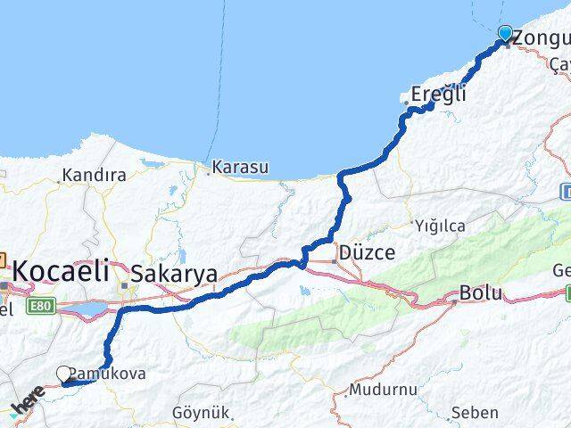 Zonguldak Pamukova Sakarya Arası Kaç Km - Yol Haritası