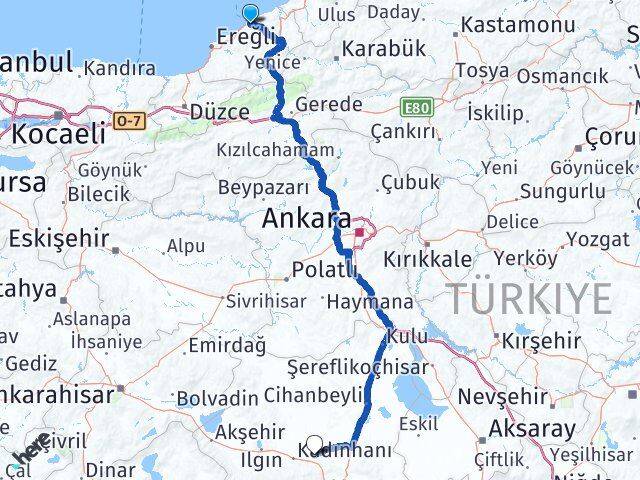 Zonguldak Sarayönü Konya Arası Kaç Km - Yol Haritası