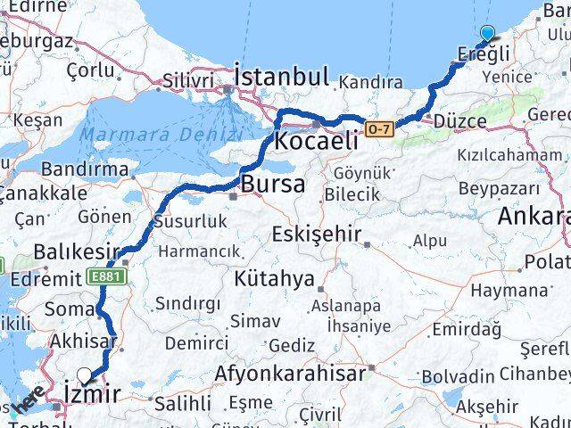 Zonguldak Şehzadeler Manisa Arası Kaç Km - Yol Haritası