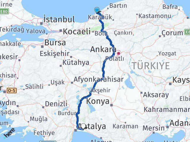 Zonguldak Serik Antalya Arası Kaç Km - Yol Haritası