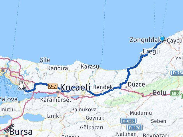 Zonguldak Tuzla İstanbul Arası Kaç Km - Yol Haritası