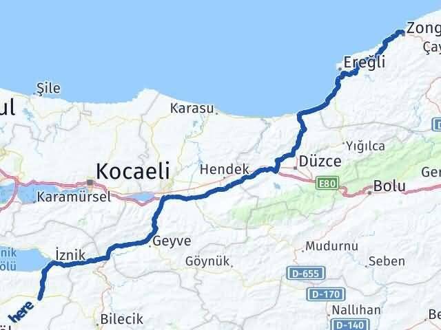 Zonguldak Yenişehir Bursa Arası Kaç Km - Yol Haritası