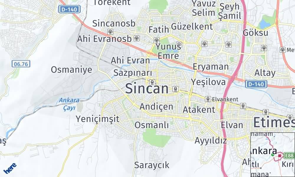 sincan map where is sincan ankara