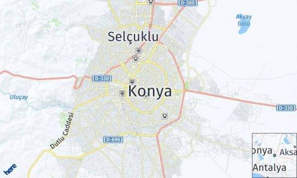 Konya Haritası, Konya İlçe Haritası - Kmhesaplama.com